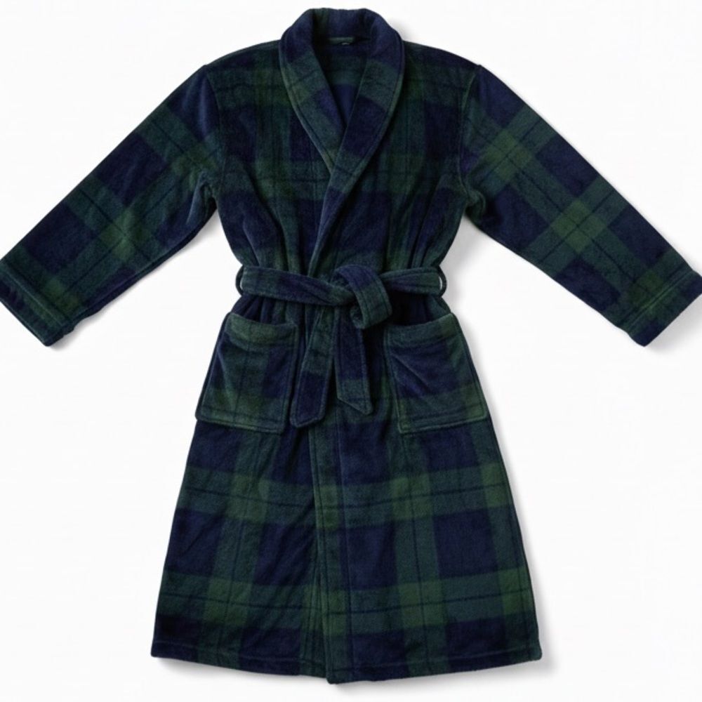 #966. Club Room NWT Plush Pajama Belted Robe Navy/Hunter